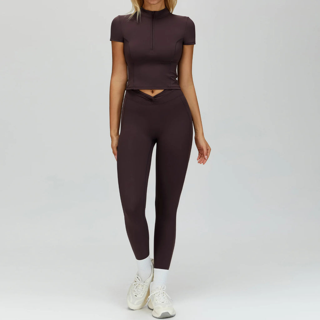 2PCS Yoga Suit Sports Set Gym Set Women Tracksuit Running Workout Clothes T-Shirt Sports Bra Athletic Leggings Yoga Clothing