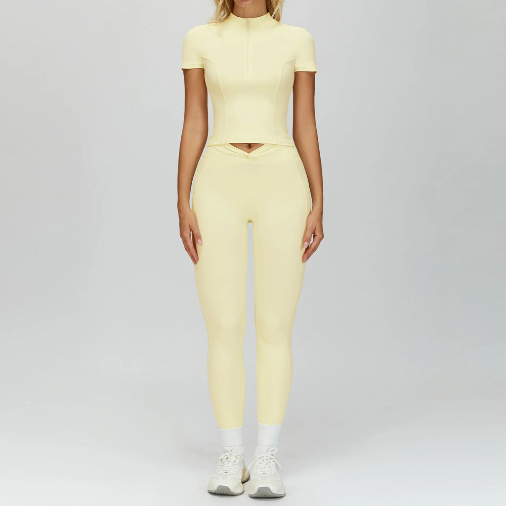 2PCS Yoga Suit Sports Set Gym Set Women Tracksuit Running Workout Clothes T-Shirt Sports Bra Athletic Leggings Yoga Clothing