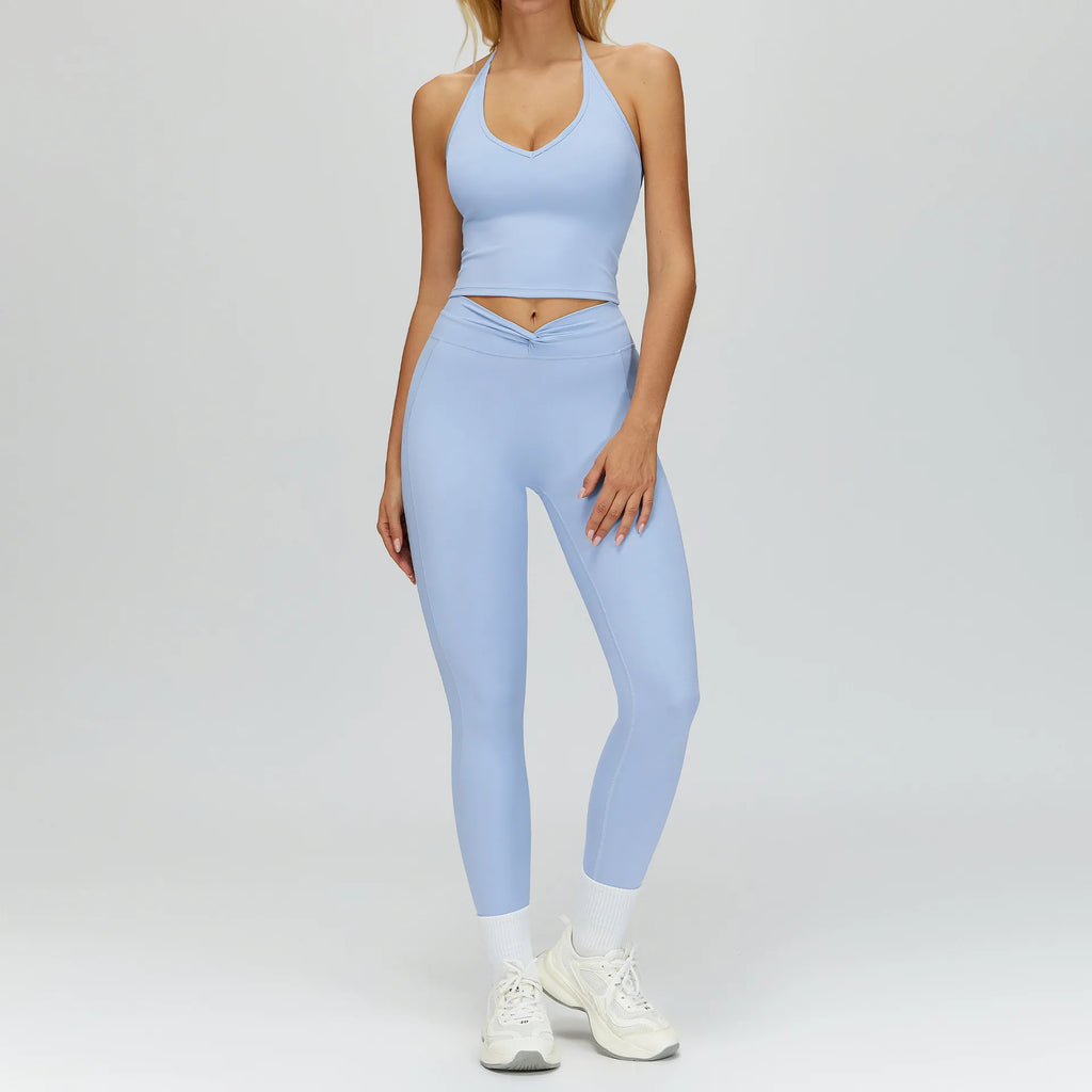 2PCS Yoga Suit Sports Set Gym Set Women Tracksuit Running Workout Clothes T-Shirt Sports Bra Athletic Leggings Yoga Clothing