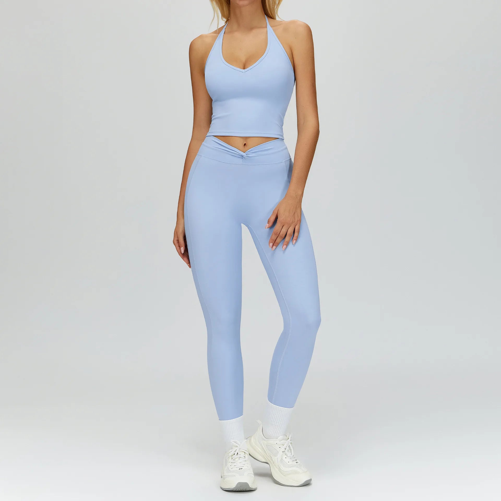 2PCS Yoga Suit Sports Set Gym Set Women Tracksuit Running Workout Clothes T-Shirt Sports Bra Athletic Leggings Yoga Clothing