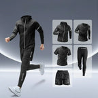 Men's 5PCS Quick-Dry Fitness Sports Suit - Complete Training Set
