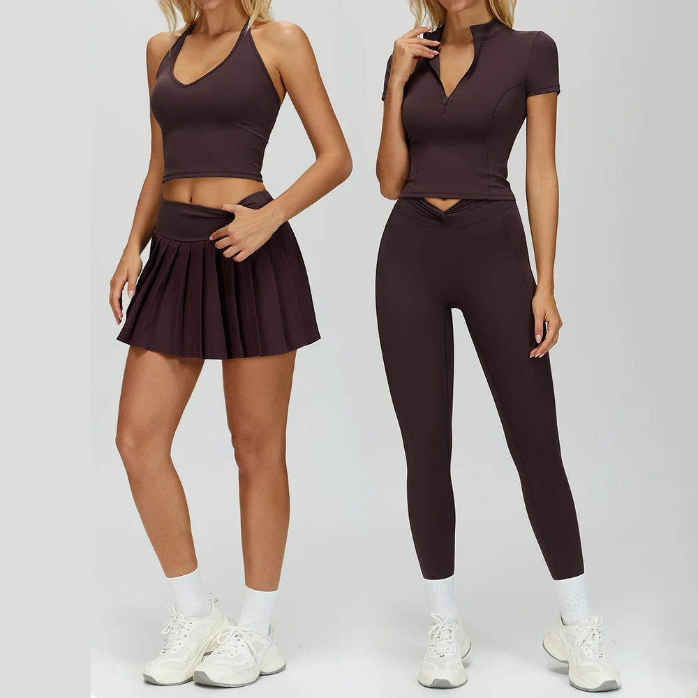 2PCS Yoga Suit Sports Set Gym Set Women Tracksuit Running Workout Clothes T-Shirt Sports Bra Athletic Leggings Yoga Clothing