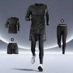 Men's 5PCS Quick-Dry Fitness Sports Suit - Complete Training Set